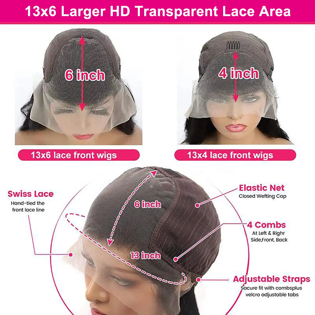 13x6 HD Transparent Lace Body Wave Wig